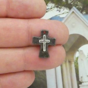 two tone cross pendant