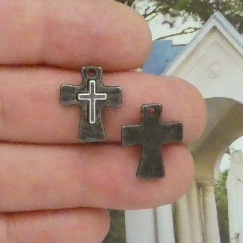 two tone cross pendants bulk