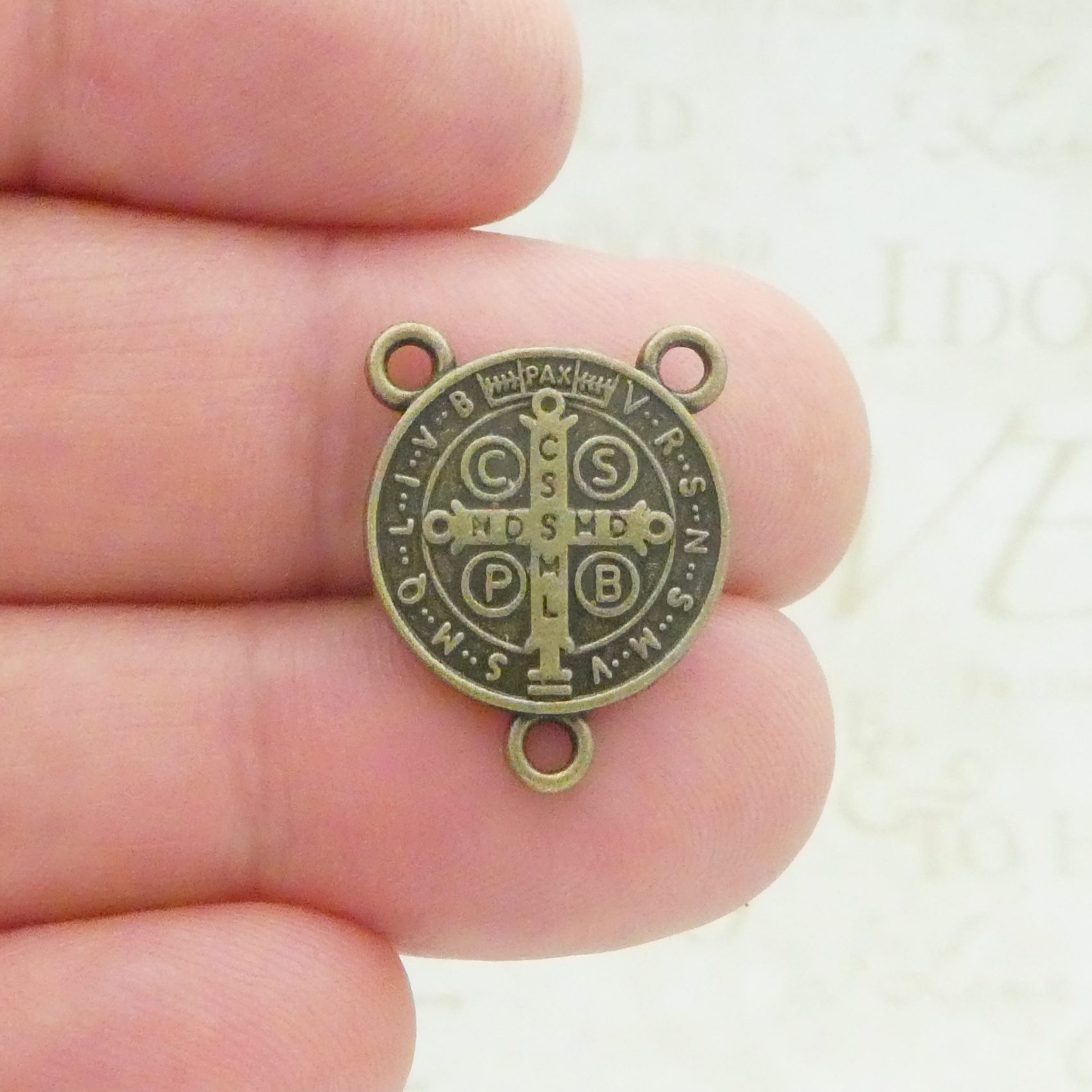 5 Bronze St Benedict Medal Rosary Centers by TIJC SP2177 - Image 3