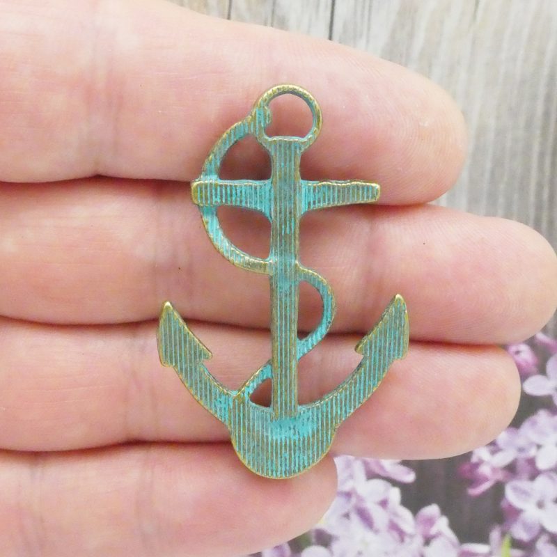 4 Gold Anchor Charm Pendant 48x30mm by TIJC SP1177 - Image 4