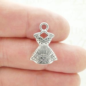 Silver Dress Charm