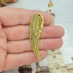 gold angel wing pendants for jewelry making