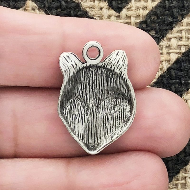 8 Fox Head Charm Silver by TIJC SP0215 - Image 2