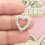 open heart charms for jewelry making