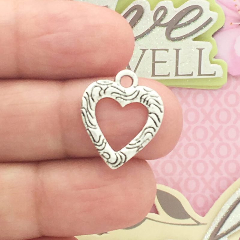 open heart charms for jewelry making