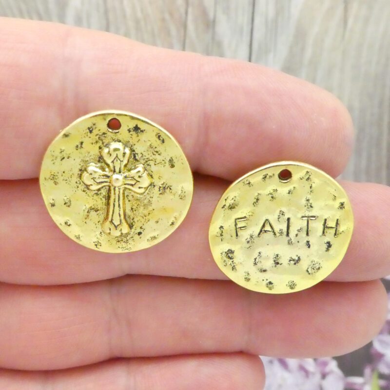 Hammered Cross Charms Wholesale