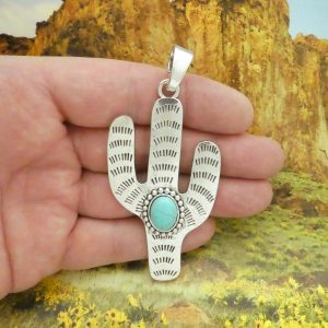 Turquoise Cactus Pendant