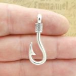 Silver Fish Hook Charm