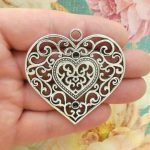 Filigree Heart Pendants Bulk