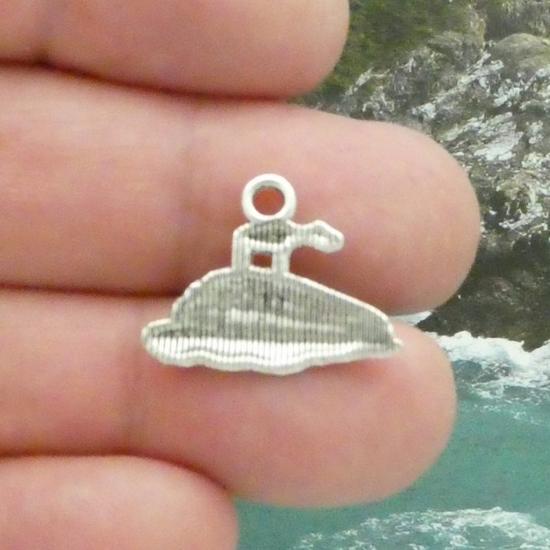 12 Silver Steamboat Charm Boat Pendant 16x21mm by TIJC SP0894 - Image 4