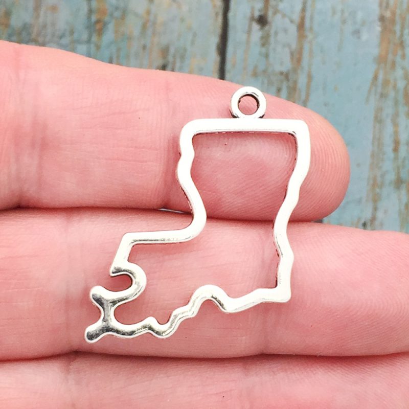 BULK 20 Louisiana Charms Silver by TIJC SP1688B - Image 2
