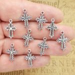Silver Cross Charms Bulk