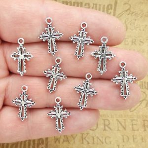 Silver Cross Charms Bulk