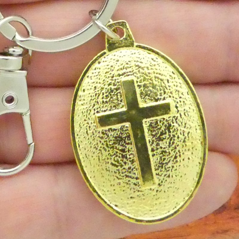 Gold Cross Key Ring