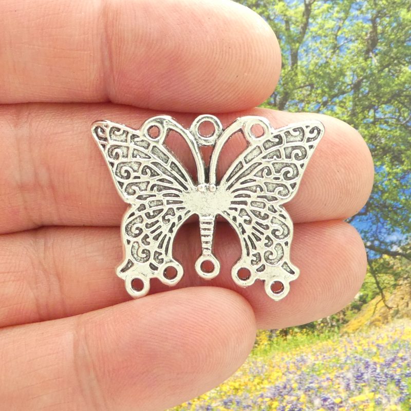 Silver Butterfly Charms Bulk