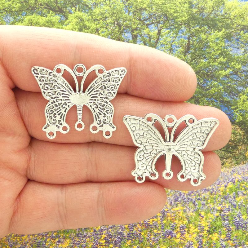 Silver Butterfly Charms for Jewelry Making