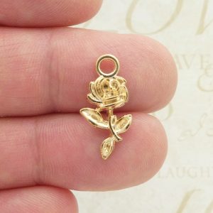 Gold Rose Charms Wholesale