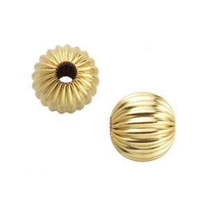gold filled corrugated beads