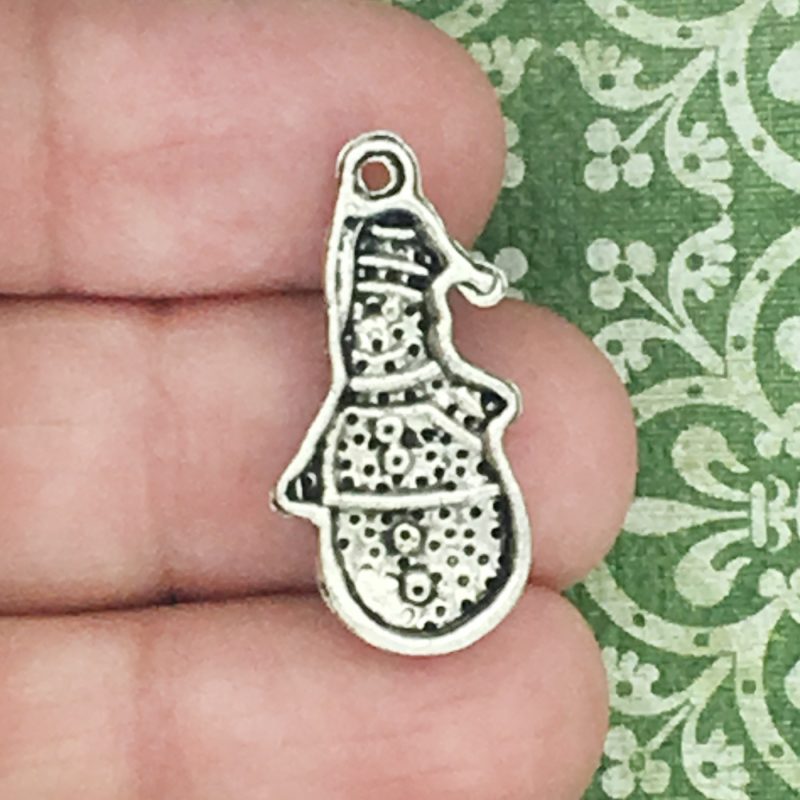 BULK 30 Snowman Charm Silver by TIJC SP0742B - Image 3