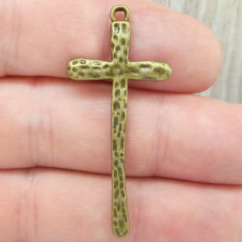bronze cross charm