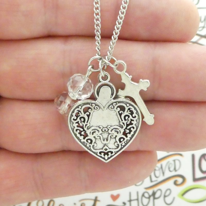 1 Our Lady of Grace Necklace with Crucifix in Silver by TIJC SP6010N - Image 3