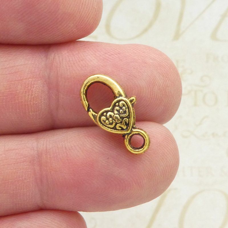 gold heart lobster clasp