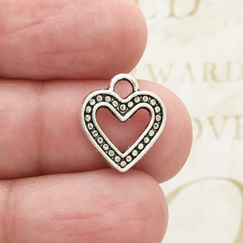 Silver Open Heart Charm