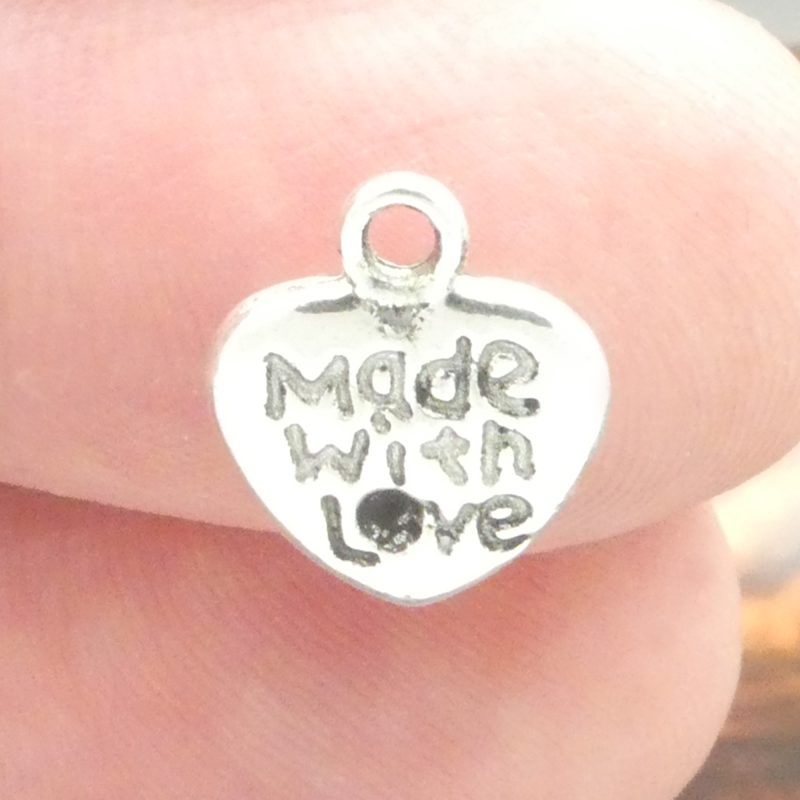 Silver Made with Love Charm