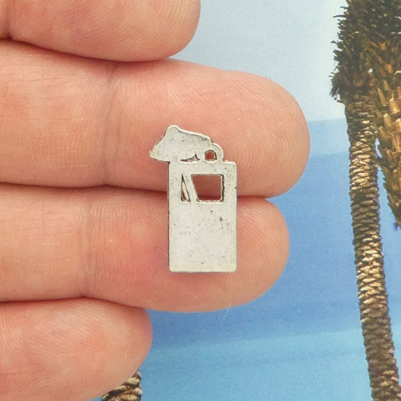 BULK 40 Silver Cocktail Charm 19x11mm by TIJC SP0874B - Image 3