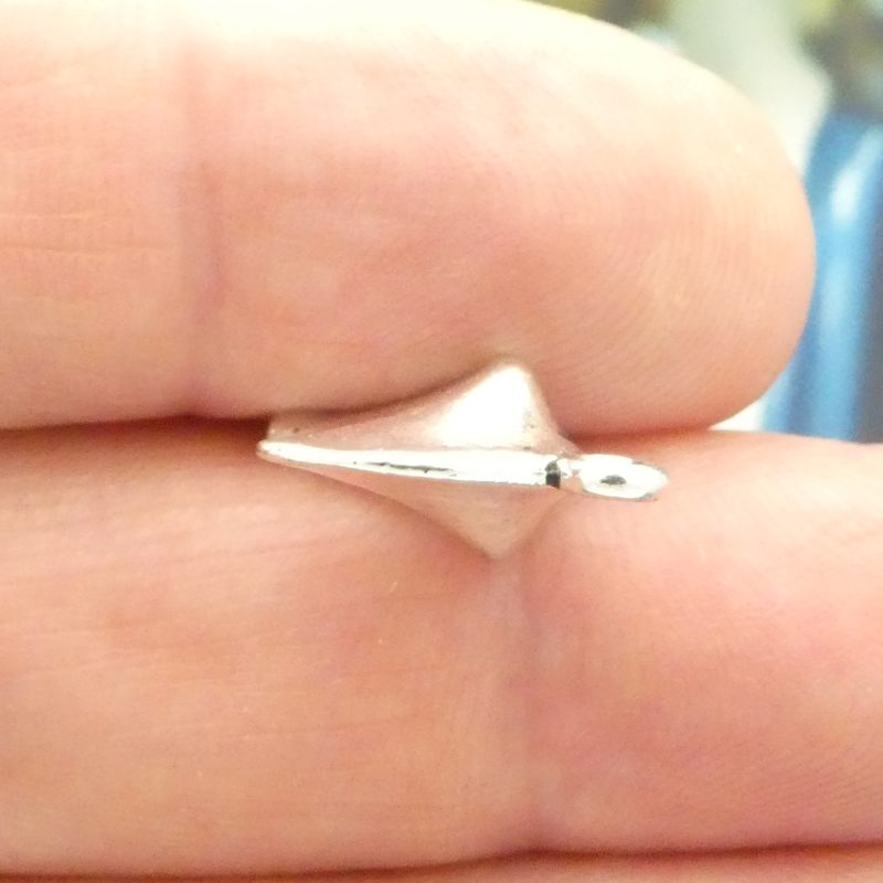 BULK 20 Fortune Cookie Charm Silver 18x13mm by TIJC SP1191B - Image 5