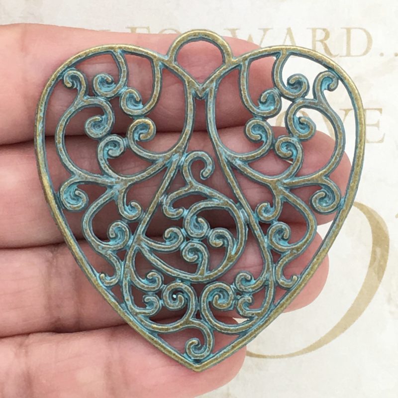 Gold Filigree Heart Pendant