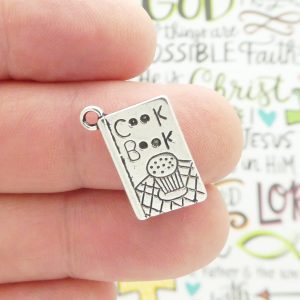 silver cookbook charm