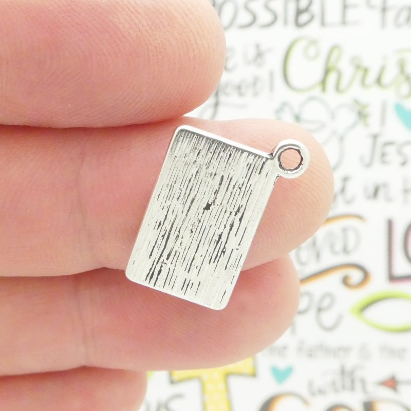 8 Silver Cookbook Cooking Charm 19x14mm by TIJC SP1325 - Image 2