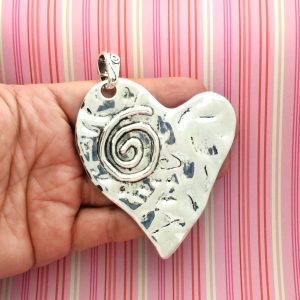 hammered heart pendant