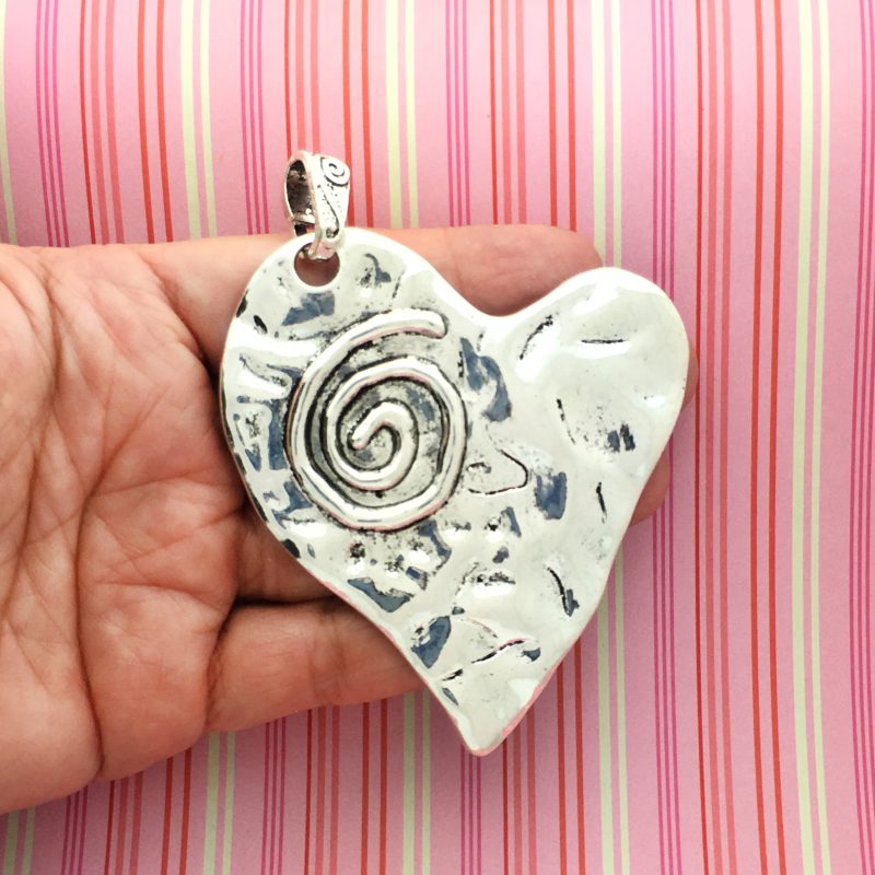 hammered heart pendant