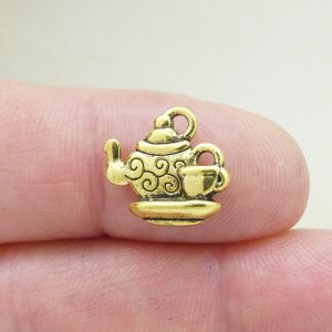 gold teapot charm