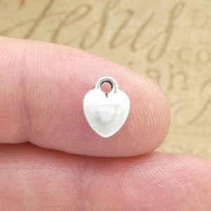 silver puffed heart charm