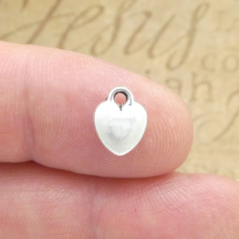 silver puffed heart charm