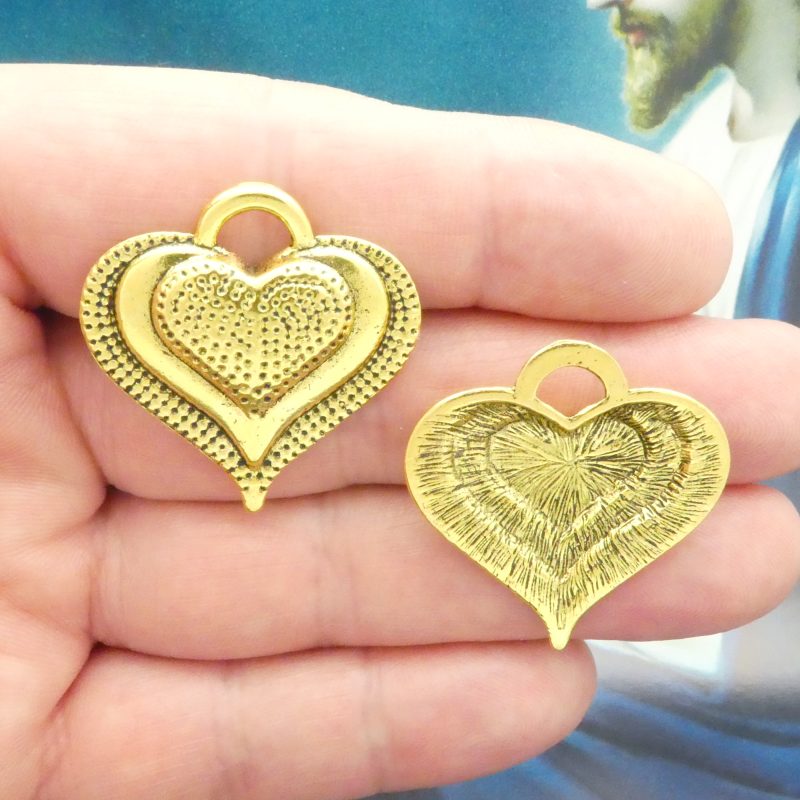 Gold Heart Charms Wholesale