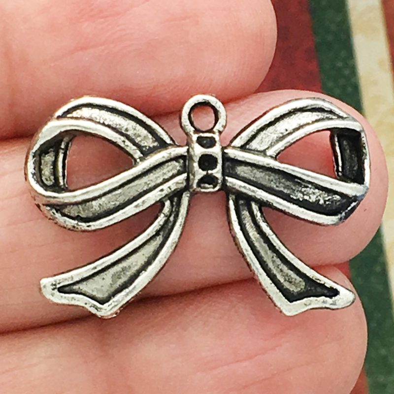 silver bow charm