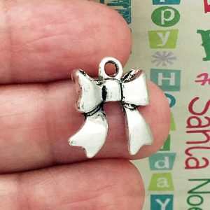 Silver Bow Charm