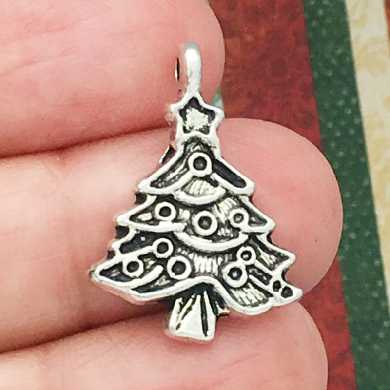 Silver Christmas Tree Charm