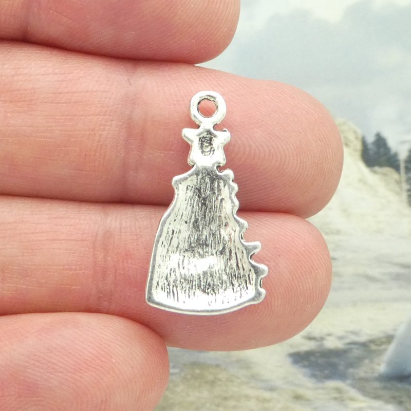 BULK 30 Silver Christmas Tree Charm by TIJC SP0504B - Image 4