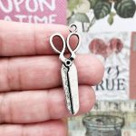 10 Scissor Charm Sewing Pendant Silver by TIJC SP0218
