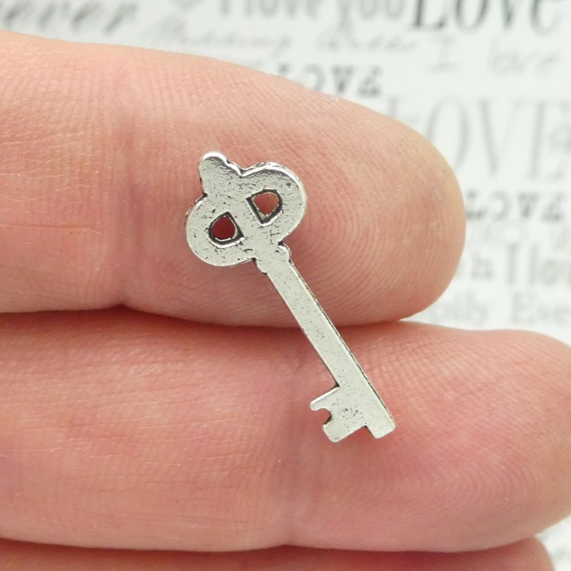 silver key charm