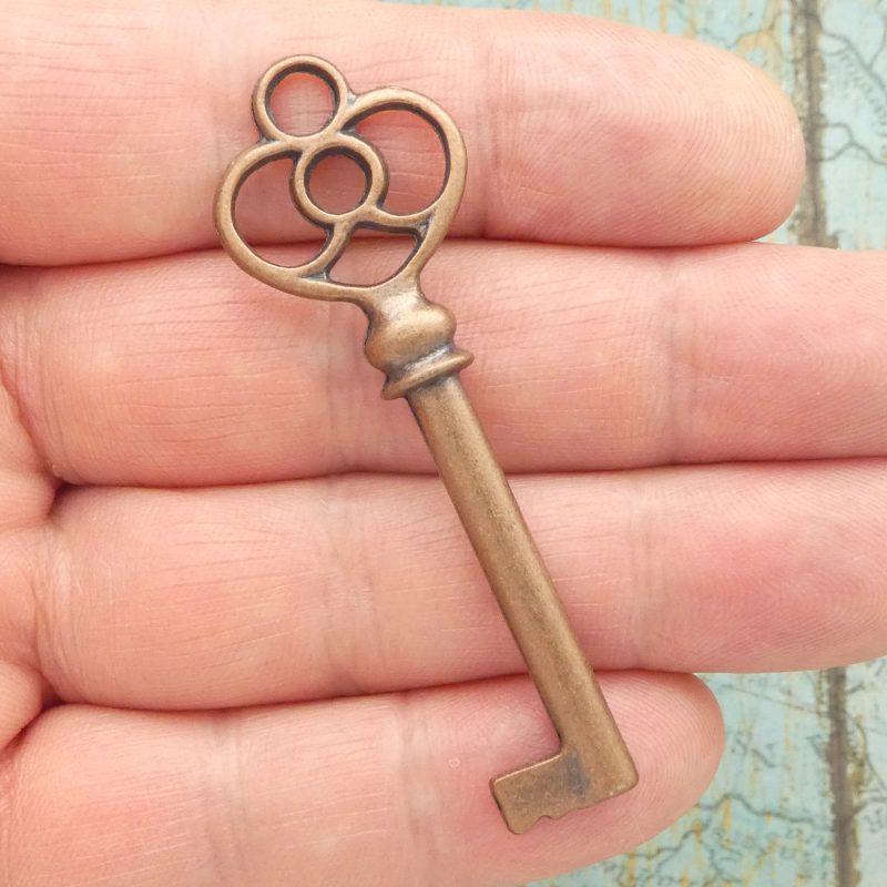 copper key pendant