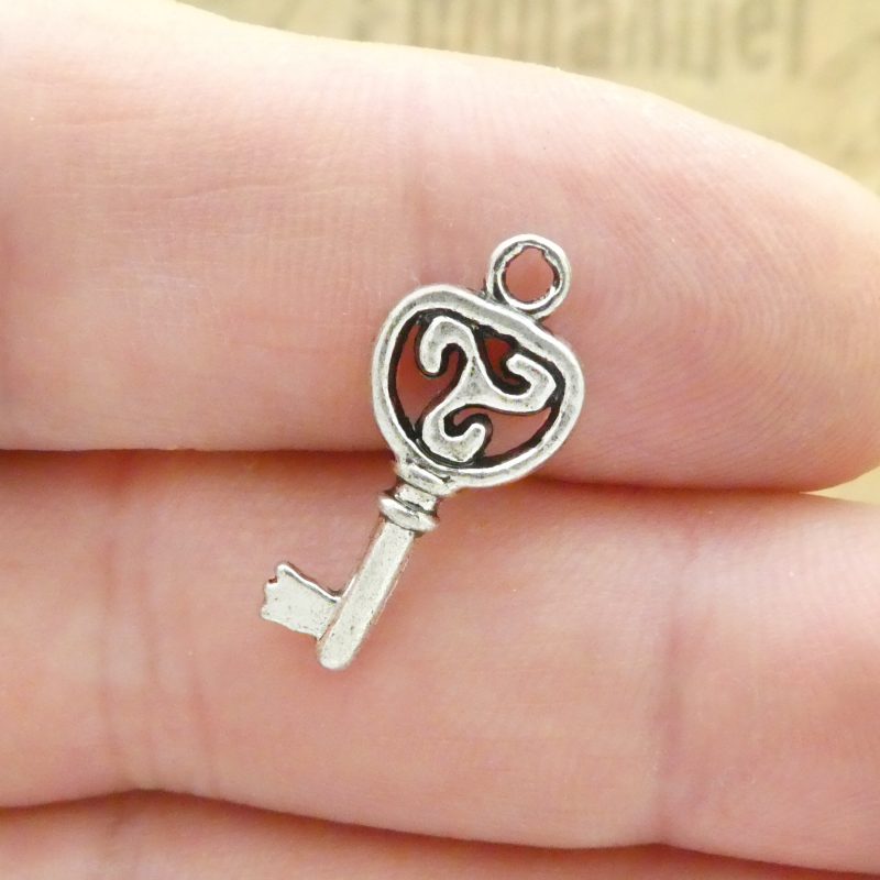 silver key charms for jewelry making