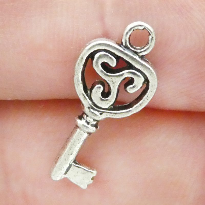 silver key charm