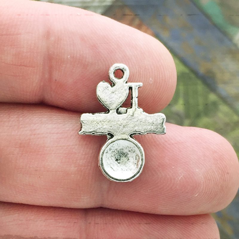 BULK 30 I Love Soccer Charm Silver by TIJC SP0033B - Image 2
