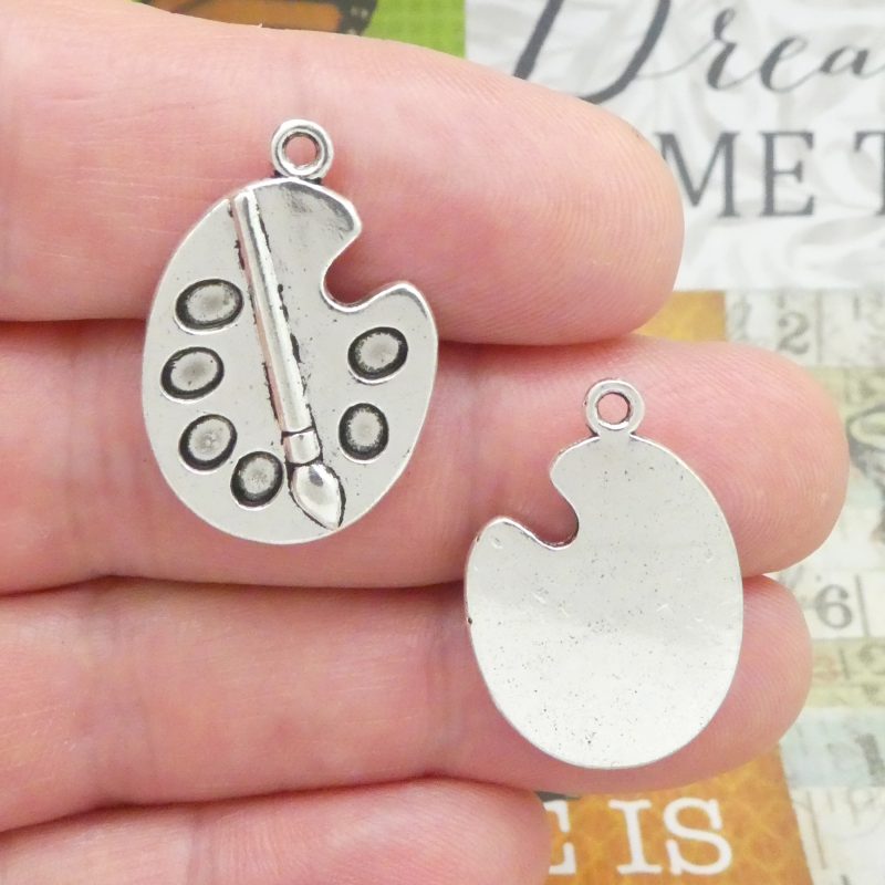 artist palette charm for jewelry making